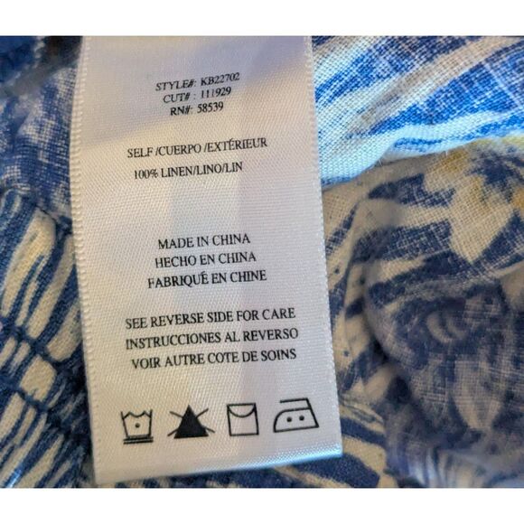 KUT from the Kloth Blue Floral Linen Blend Pull-On Shorts 0 Vacation - Picture 3 of 5